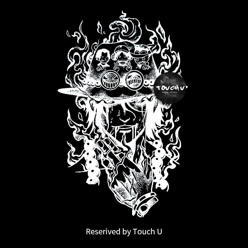 tu艾斯海贼王草本果汁果冻纹身贴防水持久不反光男女洗不掉花臂大