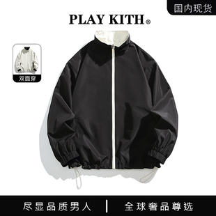 【国内现货】PLAY KITH 情侣款双面夹克纯色立领外套运动港风上衣