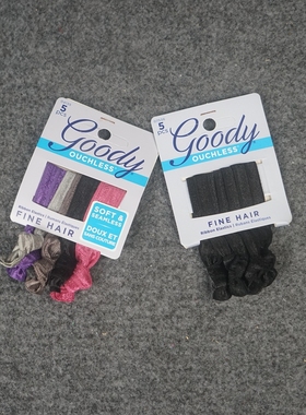 FB3歌妮goody无损伤系列2合1丝缎发圈手带5条装打结发圈fine hair