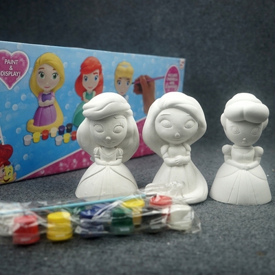 DIY涂色手绘礼盒套装石膏娃娃