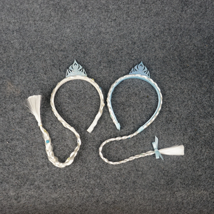 儿童小公主长辫子皇冠发箍假辫子发饰