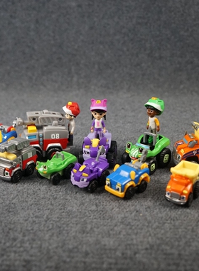 N4卡通合金玩具车滑行回力小车宠物机灵宠物车带公仔