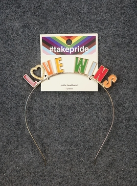 CB3外单LOVE WINS 英文发箍全金属发饰礼品装扮