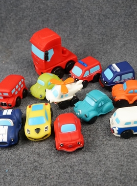 JB2外单儿童车玩具滑行搪胶小汽车玩不坏的软胶车洗澡玩具瑕疵