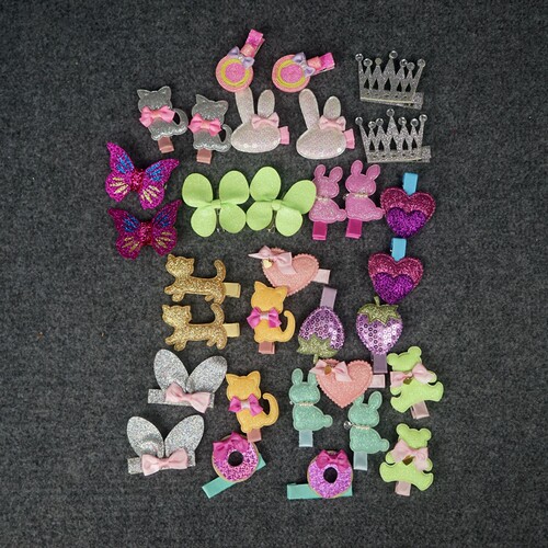 MB4儿童卡通发夹亮闪闪鸭嘴夹手工多款多色发夹发饰