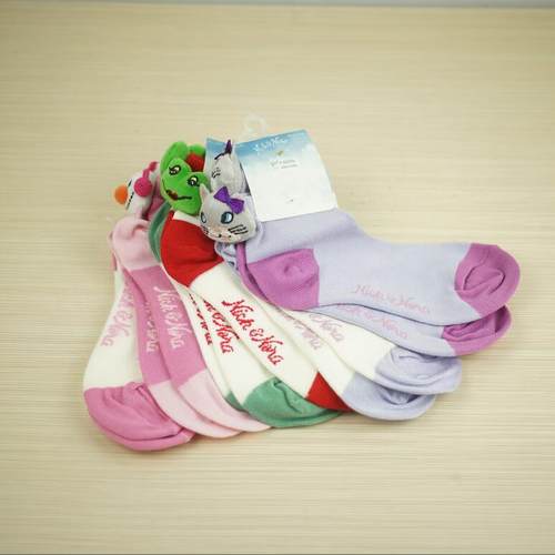 外贸公仔女袜波点雪花船袜短筒