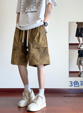 夏季户外迷彩工装短裤男2026新款直筒宽松五分裤薄款潮男士休闲裤