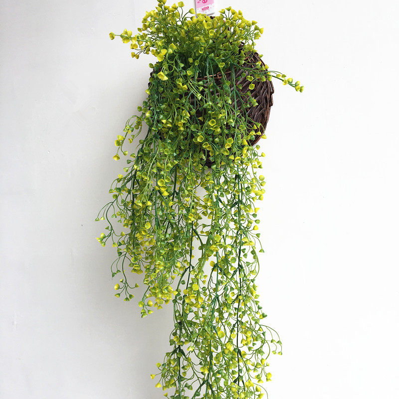 仿真植物藤条金钟柳壁挂饰背景墙面装饰花卉吊蓝塑料假花绿植藤蔓