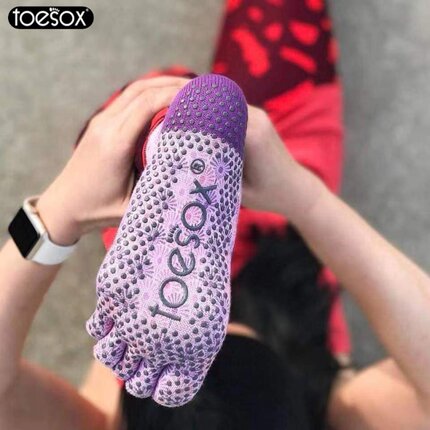 toesox五指瑜伽袜女专业防滑瑜伽袜子 普拉提袜薄款瑜伽袜ElleM码