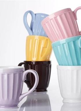 外贸出口冰淇淋 拿铁咖啡杯Latte奶特复古款彩杯糖果色马克咖啡杯