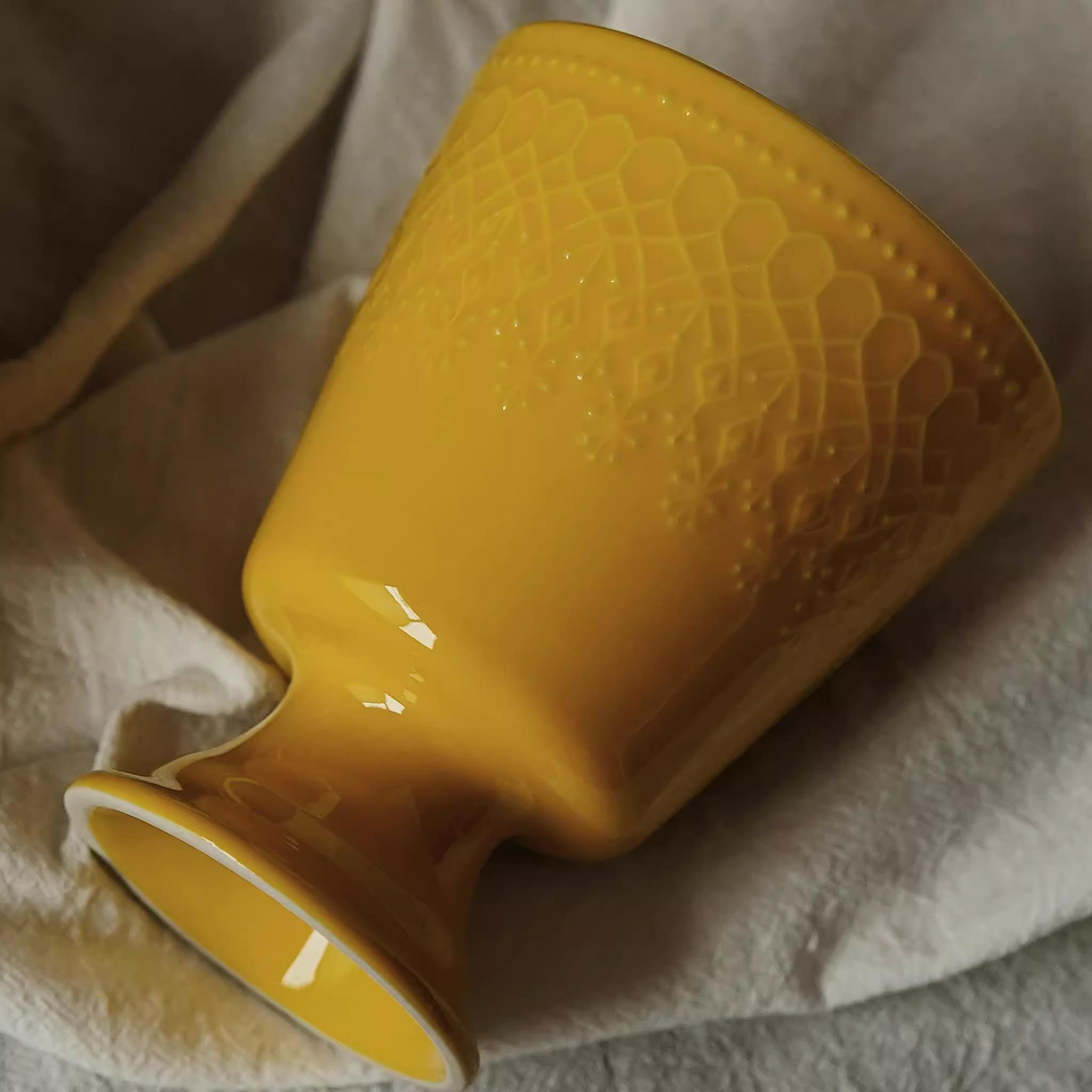 陶瓷高脚功夫茶具品茗杯