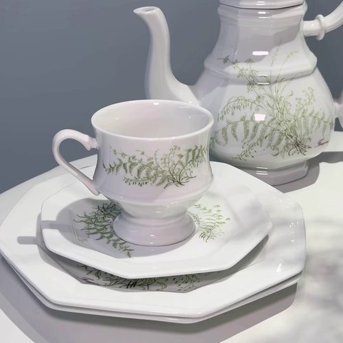 「VTulip」德国Gallo 1980s vintage中古六角咖啡杯碟茶壶餐盘