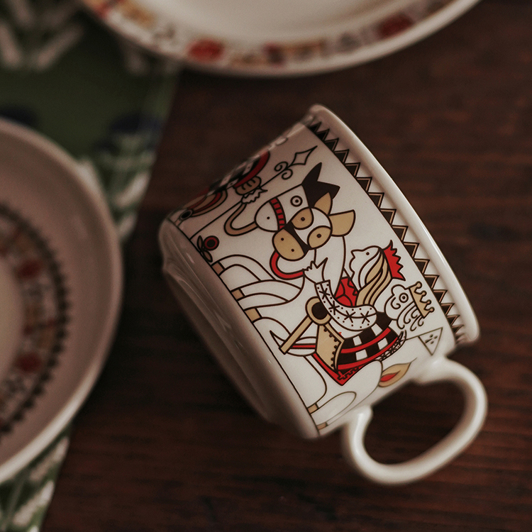 法式复古骨瓷杯碟下午茶咖啡杯碟粉蓝浮雕描金家用双色杯碟礼盒装