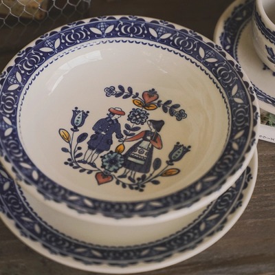 深盘浅盘陶瓷釉下彩英国外贸高级