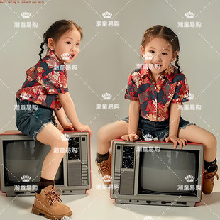 女童模卡八十90年代复古港风怀旧摄影写真六一幼儿园舞台比赛走秀