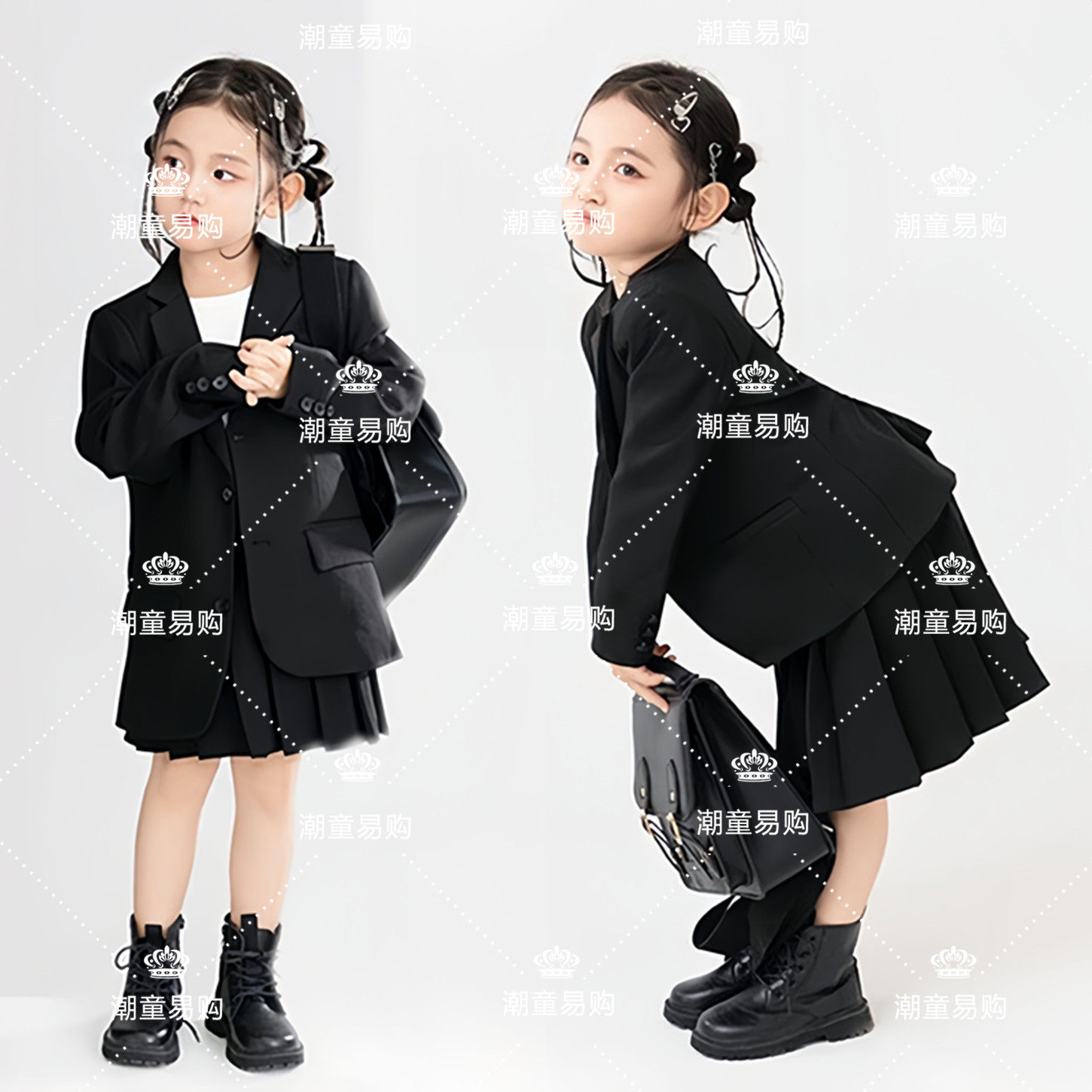 女童学院风主题写真走秀演出服装