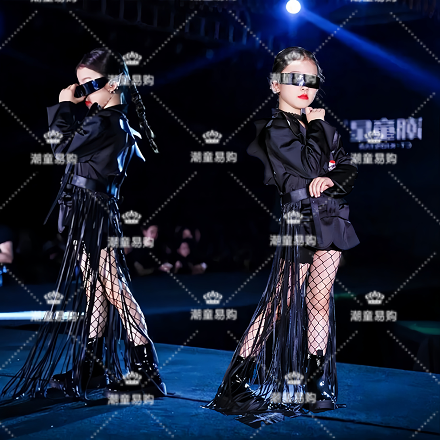 女童走秀潮服主题写真儿童演出服