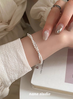 999纯银珍珠碎银子手链女轻奢小众精致气质高级感生日礼物送女友