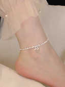 999纯银碎银子铃铛脚链女2025新款 潮轻奢小众高级感足链宫铃脚环