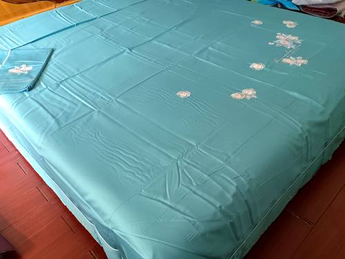 撤柜剪标精品高端床上用品匹马纯棉刺绣工艺纯色床品四件套