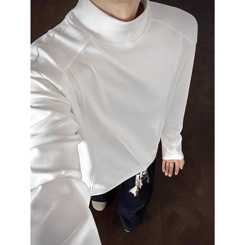 2025新款打底衫美式保暖高领德绒男女春秋季内搭打底长袖t恤插肩