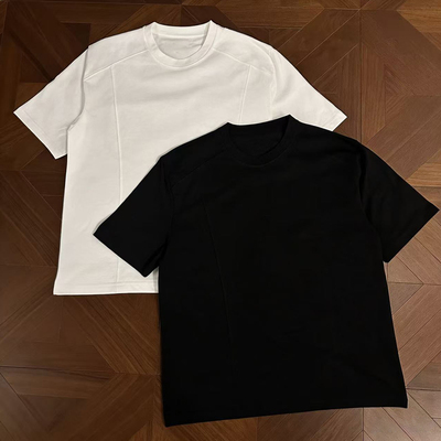 美式纯棉270g重磅拼接短袖T恤男