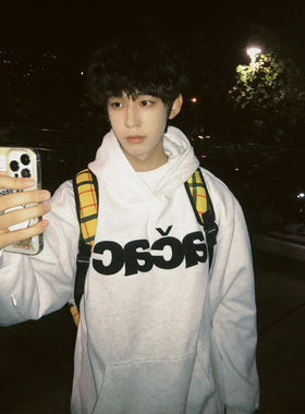 2025新款重磅字母刺绣连帽卫衣男宽松加绒加厚秋冬情侣款潮牌帽衫