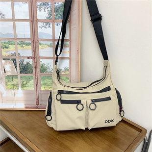 2025新款潮秋冬工装风帆布包男女同款单肩斜挎包轻便大容量休闲包