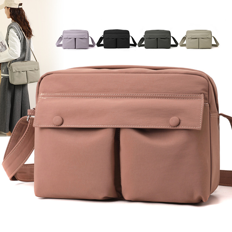 2026新款春夏休闲尼龙布包多口袋帆布斜挎包女轻便百搭通勤邮差包,箱包皮具/热销女包/男包,时尚帆布包,淘宝优惠券,粉丝福利购,淘宝优惠卷