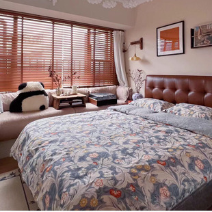 寐MINE纯棉磨毛四件套英国Morris莱斯特长绒棉全棉床单被套正品