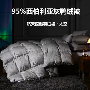 梦洁宝贝2025新款太空95西伯利亚灰鸭绒被航天控温羽绒被加厚保暖