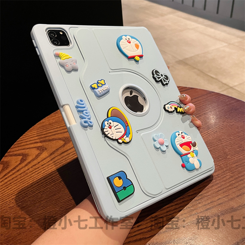 360度旋转亚克力笔槽适用苹果iPad11代保护套10.9寸2025新款10.2平板pro11英寸13防弯摔air7/6外壳mini7全包4