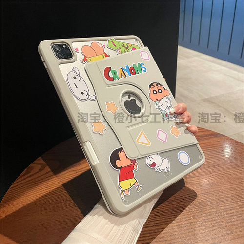 360度旋转亚克力笔槽适用苹果iPad11代保护套ipd6第10代10.9寸2025新款10.2防弯摔pro11软边air765硬壳mini7