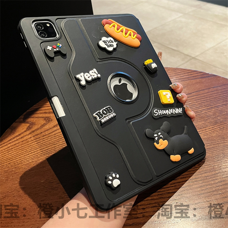 720度旋转亚克力笔槽适用苹果iPad11代保护套10.9寸2025新款Air7保护壳pro11平板13寸防弯air6硬壳mini7全包4