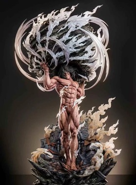 瘾君子 Hertz 工作室 进击的巨人 堵门 艾伦 限量gk手办雕像模型