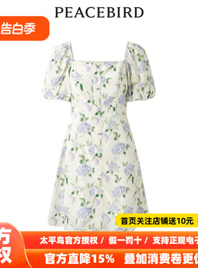 【商场同款】太平鸟女装2026年春季新款纹样收腰连衣裙A1FAD2G02