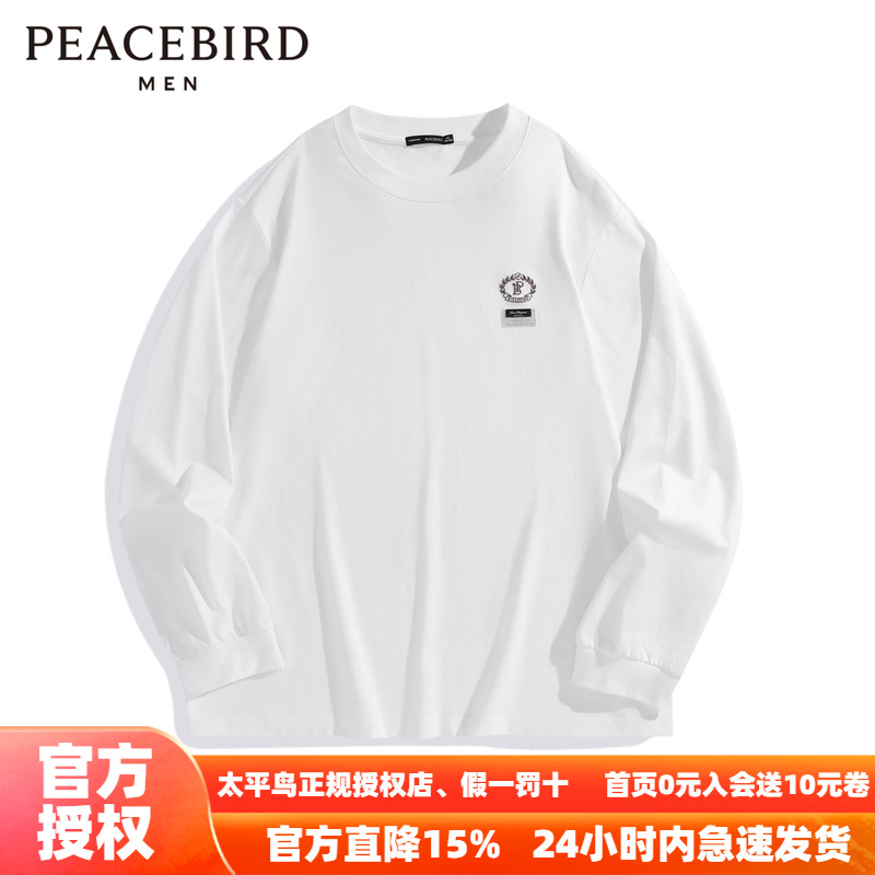 【商场同款】太平鸟男装宽松运动25夏季新款长袖T恤 B1CPD4376