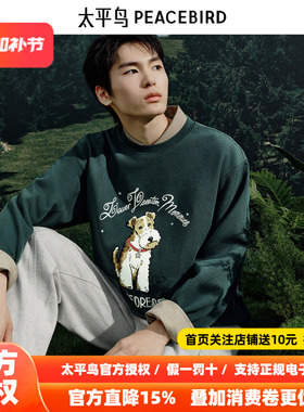 太平鸟男装 2026年春季新款圆领套头卫衣B1CRF1219
