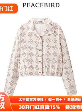 【商场同款】太平鸟女装2026年春季新款纹样翻领衬衫A1CAE1505