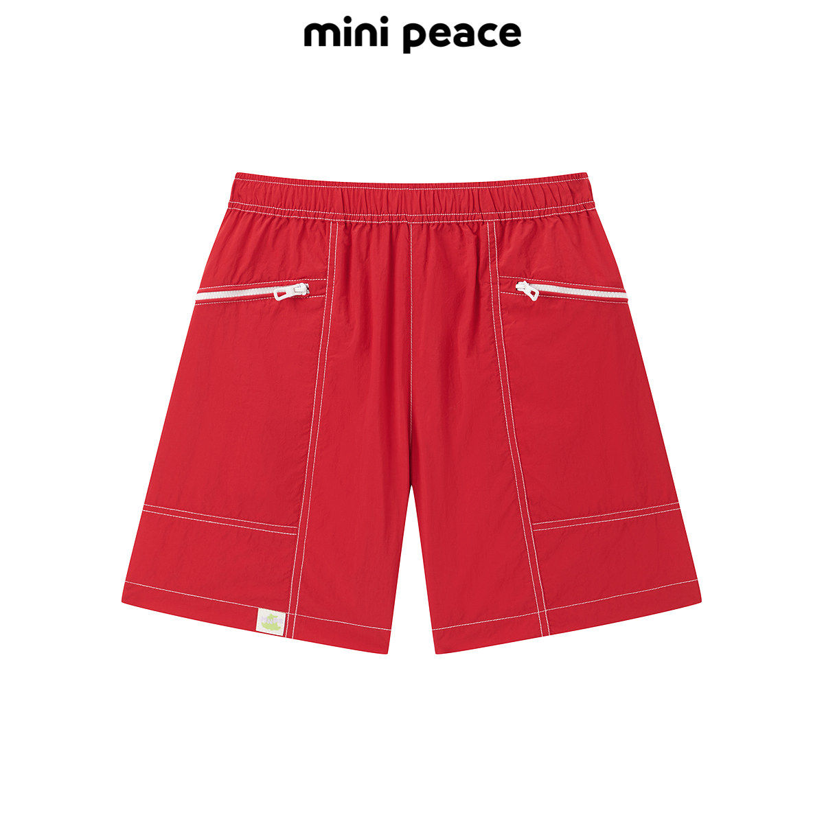 MINIPEACE太平鸟童装男童短裤夏季薄款红色儿童工装五分沙滩裤