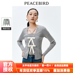 【商场同款】太平鸟女装2025秋季新款假两件绑带套头衫A1EEE1603
