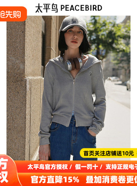 太平鸟女装春季新款软糯针织连帽卫衣A1CRE4293