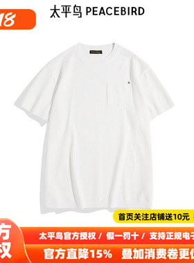 【商场同款】太平鸟男装T恤秋季新款宽松纯色百搭短袖 B1EEE3211