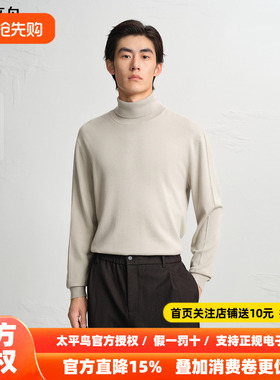 【商场同款】太平鸟男装 修身羊毛打底衫冬季高领毛衫男B1EGF4606
