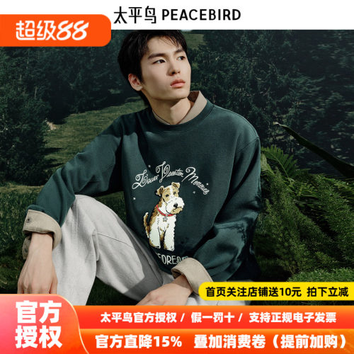 太平鸟男装 2026年春季新款圆领套头卫衣B1CRF1219