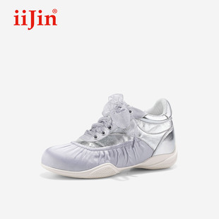 芭蕾風羊皮休閑鞋 女341QJB 6.5cm薄底內(nèi)增高時尚 iiJin艾今25秋新品