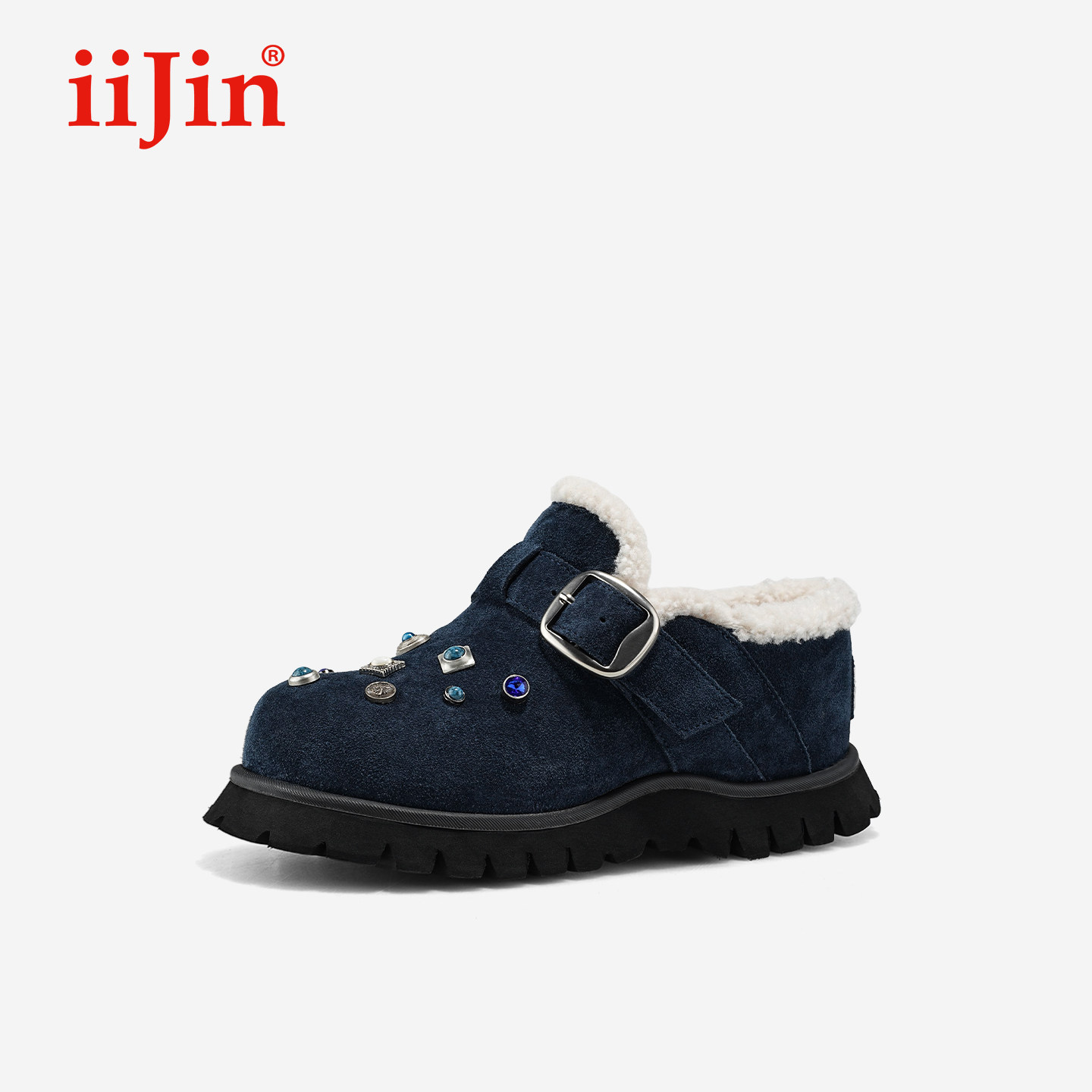 艾今26冬新8cm设计款宝石勃肯拖图片