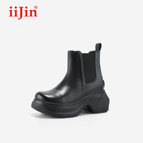 艾今25新品9.5cm增高切尔西短靴