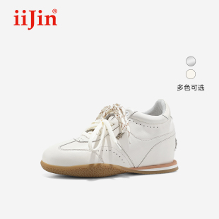 女321QNE 休闲运动风德训鞋 iiJin艾今25秋新品 7.5cm薄底内增高时尚