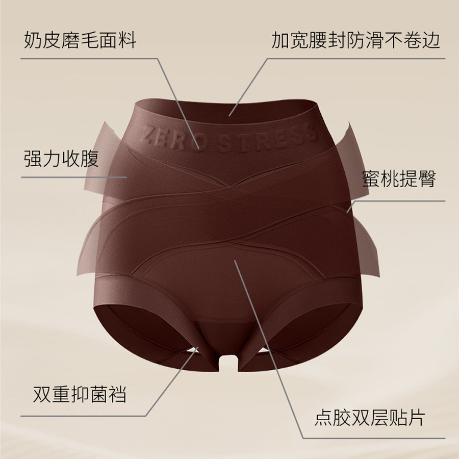 【恩佳N】空气磨毛工艺 &middot; 10A桑蚕丝点胶双层贴片收腹裤 9567#